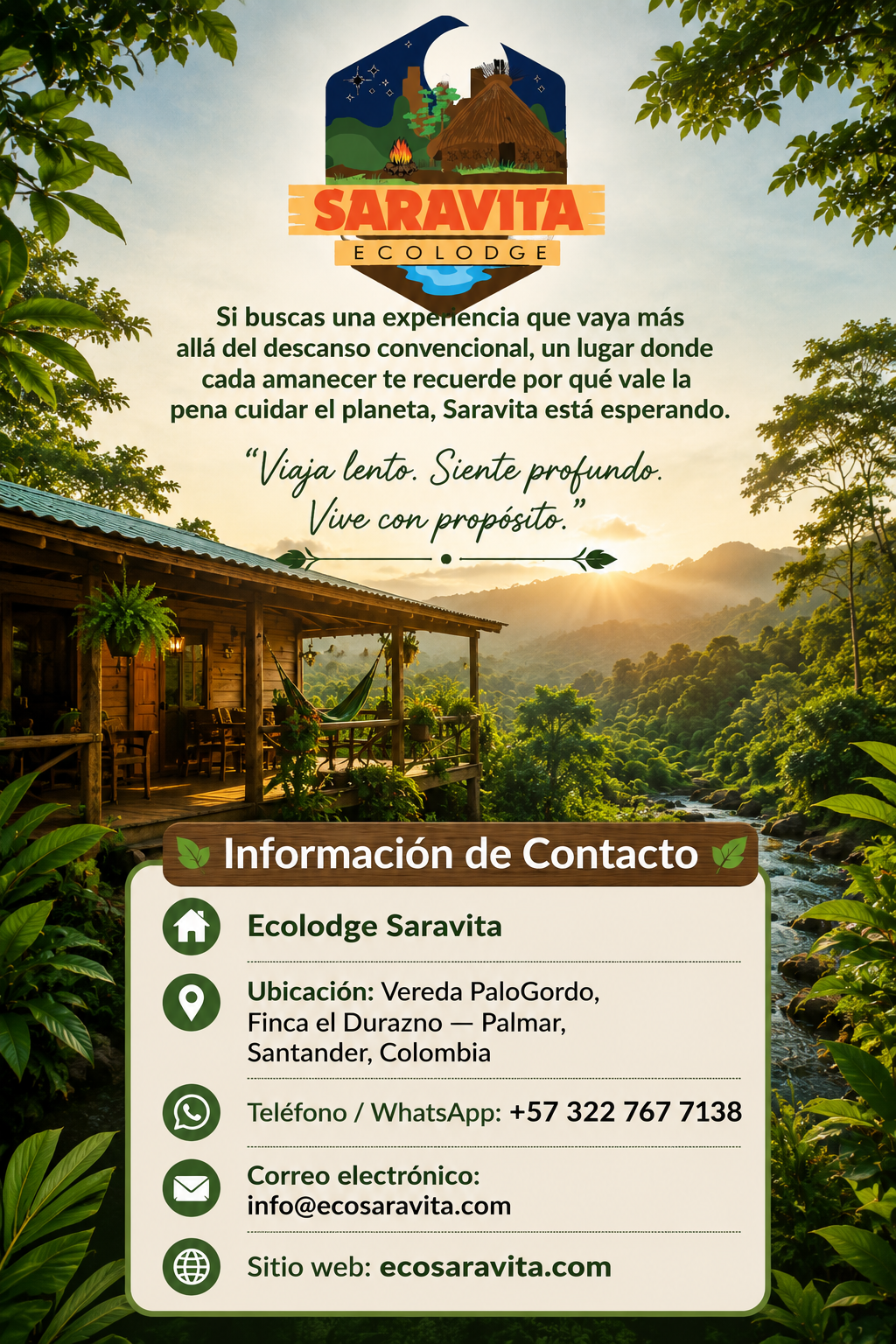 Ecoturismo en la Vereda PaloGordo, Palmar, Santander: